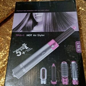 5-in-1 Hot Air Styler Hair Tool - Pink/Silver